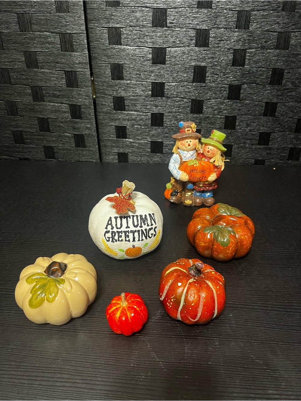 Fall Harvest Decor Bundle Includes 6 pieces with Ceramic, plaster and plastic